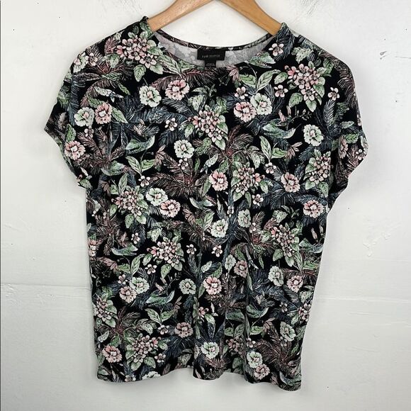 J. Jill Wearever Collection Floral T-shirt top short sleeve round neck sz Small - Picture 1 of 11